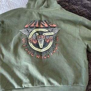 Vans, green cropped hoodie
